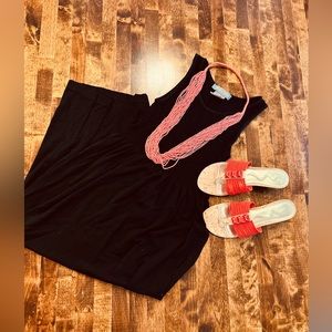 Lark + Grey Women's Long Maxi Dress Black  Ribbed Stretch L/XL